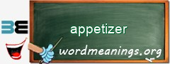 WordMeaning blackboard for appetizer